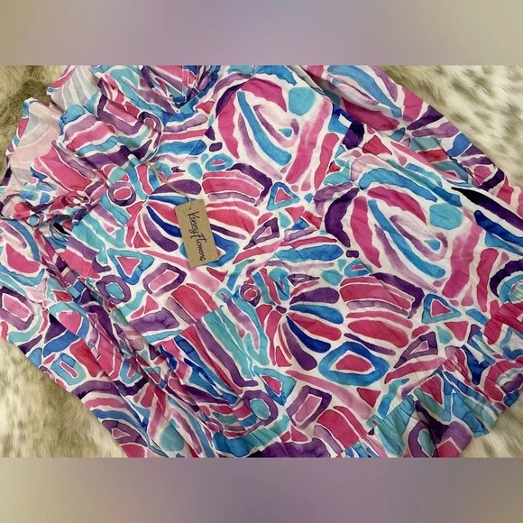 NWT Kenny Flowers Pink and Blue Maxi Sundress Resort Wear - Picture 3 of 5